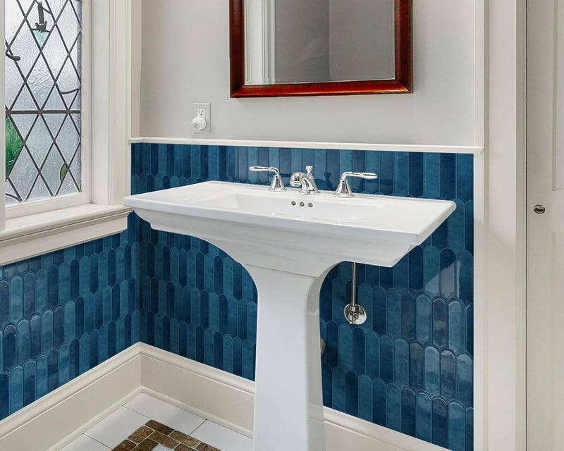 Tiwoos Blue Backsplash Tile Peel and Stick 12"x12" for Kitchen Bathroom Self Adhesive Wall Tiles (10-Sheet,Navy) - Image 5
